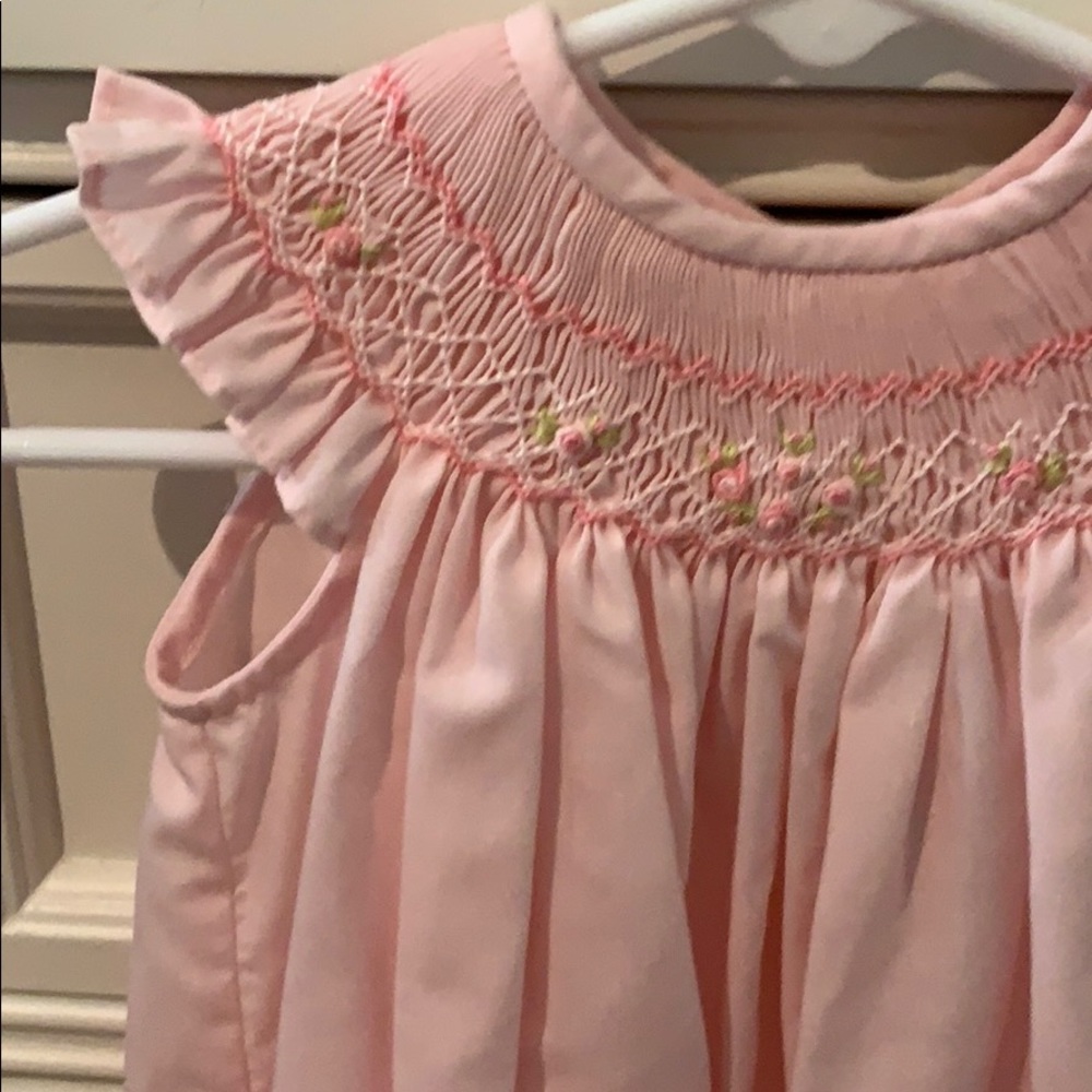 Luli and me smocked dress with bonnet and bloomers - Picture 4 of 5